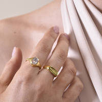 Eleonore Gold Vermeil Zircon Open Ring 