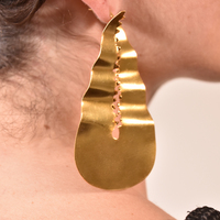Belladonna 22K Gold Sculpture Art Earrings image