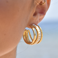 Bijoux 24K Gold Trio Hoop Earrings image