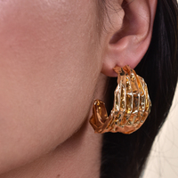Raphaella 24K Sculpture Curve Earrings image