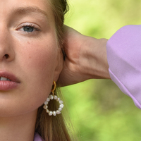 Artemis 24K Artisan Pearl Hoop Earrings image