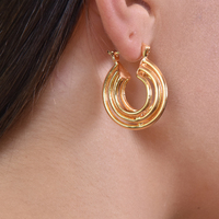 Bernadette 24K Sculpture Hoop Earrings image
