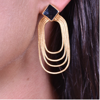Leora Artisan 24K Gold Layered Earrings image