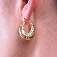 Ambrose 24K Bowl Huggie Earrings image