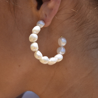 Blanco 24K Artisan Pearl Hoop Earrings image