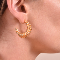 Estelle 24K Artisan Spiral Hoop Earrings image