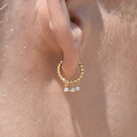 Augusta Beaded Zirconia Drop Earrings (Gold Vermeil) image