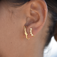 Alanna Diamante Curve Stud Earrings (Gold) image