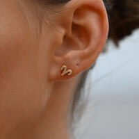 Aries Artisan Zirconia Pavé Stud Earrings (Gold)