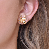 Levina Gold Bee Earrings image