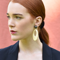 Elda Beige Love Geometric Drop Earrings  image