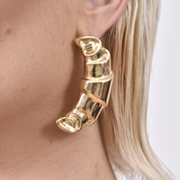 Louane Croissant Statement Earrings (Gold)  image