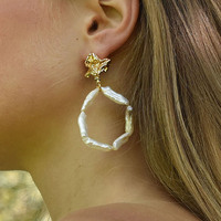 Rosalyn Coastal Devine Pearl Hoop Earrings image