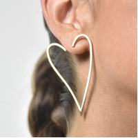 Ayla Sculptural Love Heart Earrings  image