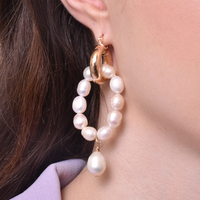 Vesna Freshwater Pearl Hoop Earrings image