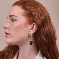 Elyn Black and Gold Earrings  image