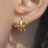 Liana Bow Tie Hoop Earrings (Gold) image
