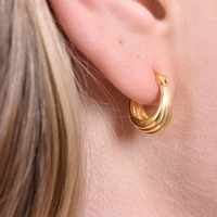 Jolie Deco Bowl Huggie Earrings (Gold) image