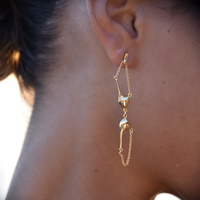 Georgina Art Deco Bralette Earrings (Gold)