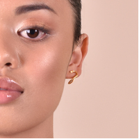 Cassidy Artisan Dainty Serpent Earrings - Gold Filled image