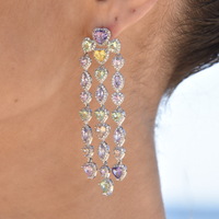 Tourmaline Zirconia Crystal Encrusted Earrings image