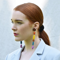 Calinn Colourful Wooden Drop Earrings image