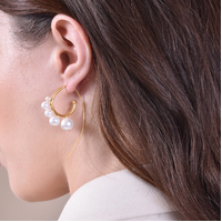 Romane 24K Artisan Pearl Flow Earrings image