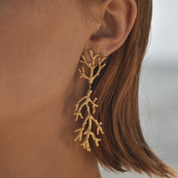 Alvena Coral Statement Earrings