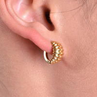 Cass Dainty Croissant Huggie Earrings