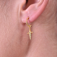 Niko Gold Vermeil Cross Drop Earrings image