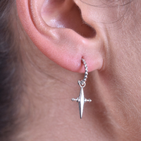 Lyre Silver Cross Drop Earrings image