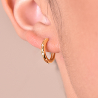 Ace Minimalist Dainty Hoop Earrings - Gold