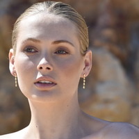 Aka Dainty Sculptural Pebble Drop Earrings (Gold Vermeil) image