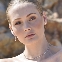 Aka Dainty Sculptural Pebble Drop Earrings (Silver) image