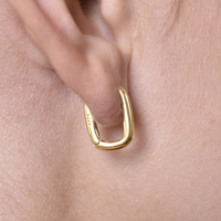 Loki Minimalist U Huggie Earrings (Gold) image
