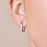 Loki Minimalist U Huggie Earrings (Silver)