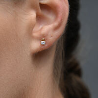 Arcelia Diamante Padlock Stud Earrings (Gold) image