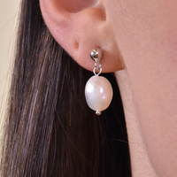 Indie Freshwater Pearl Drop Earrings image