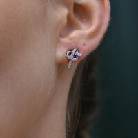 Amoris Diamante Knot Stud Earrings (Silver) image