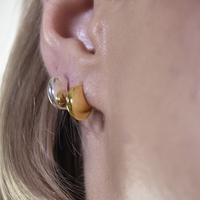 Nala Artsy Chic Dainty Crescent Earrings (Gold Vermeil)