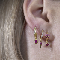 Jovie Dainty Zircon Spike Drop Earrings (Fuchsia) image