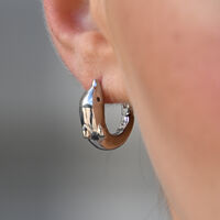 Swarna Artisan Dolphin Hoop Earrings (Silver) image