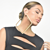 Drama Luxury Oversized Pearl Square Earring (Single Piece) image