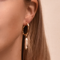 Alatea  Freshwater Pearl Hoop Earrings image