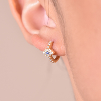 Aliyah Dainty Evil Eye Hoop Earrings image