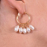 Esmee Freshwater Pearl Hoop Earrings image
