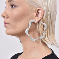 Averi Oversized Flower Hoop Earrings image