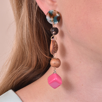 Allyriane Fuchsia Drops Statement Earrings image
