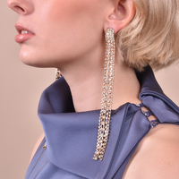 Elizabeth Diamante Gold Tassel Earrings image