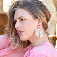Claude Shimmering Golden Tassel Earrings